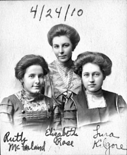 April 24, 1910, Ruth McFarland, Elizabeth Rose and Lura Kilgore.